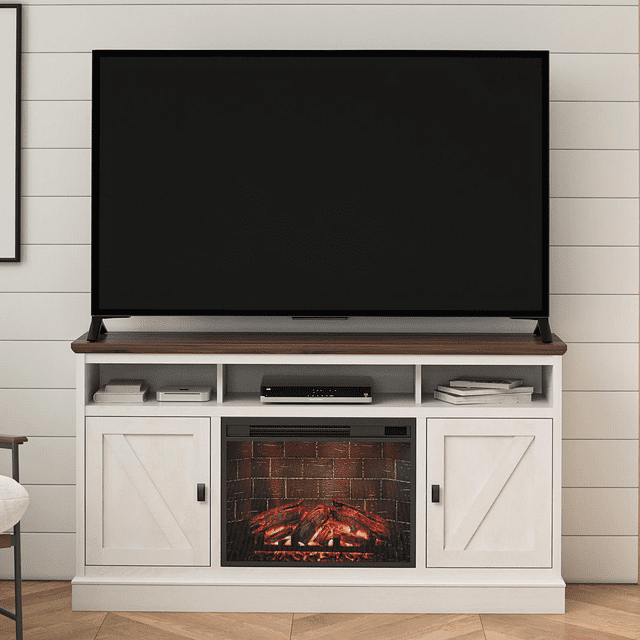 Ameriwood Home Ashton Lane Electric Fireplace TV Stand for TVs up to 65" w/ Remote  $172, Mainstays Farmhouse Electric Fireplace TV Stand for TVs up to 55" $148 + Free Shipping