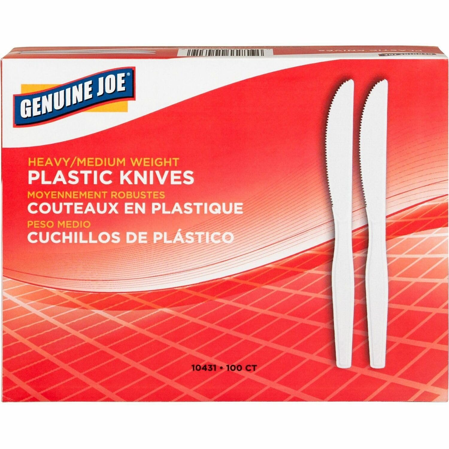 100-Count Genuine Joe Heavy/Medium Weight Plastic Knives (10431) $2.48 ($0.02 each) + Free Shipping w/ Prime or on $35+