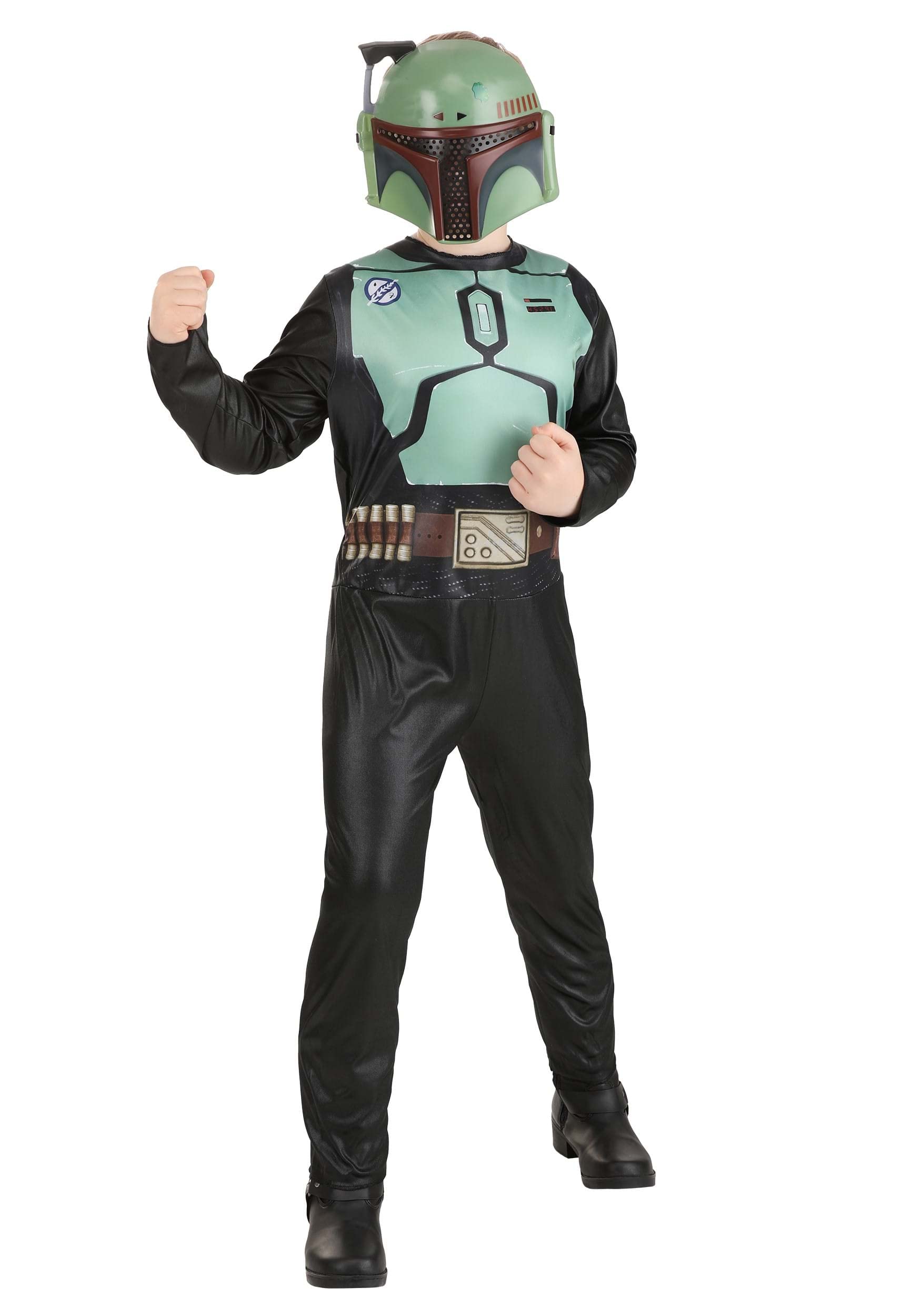 STAR WARS Boba Fett Official Youth Costume w/ Printed Jumpsuit & Plastic Mask (Boy's Medium) $6.85 + Free Shipping w/ Prime or on $35+