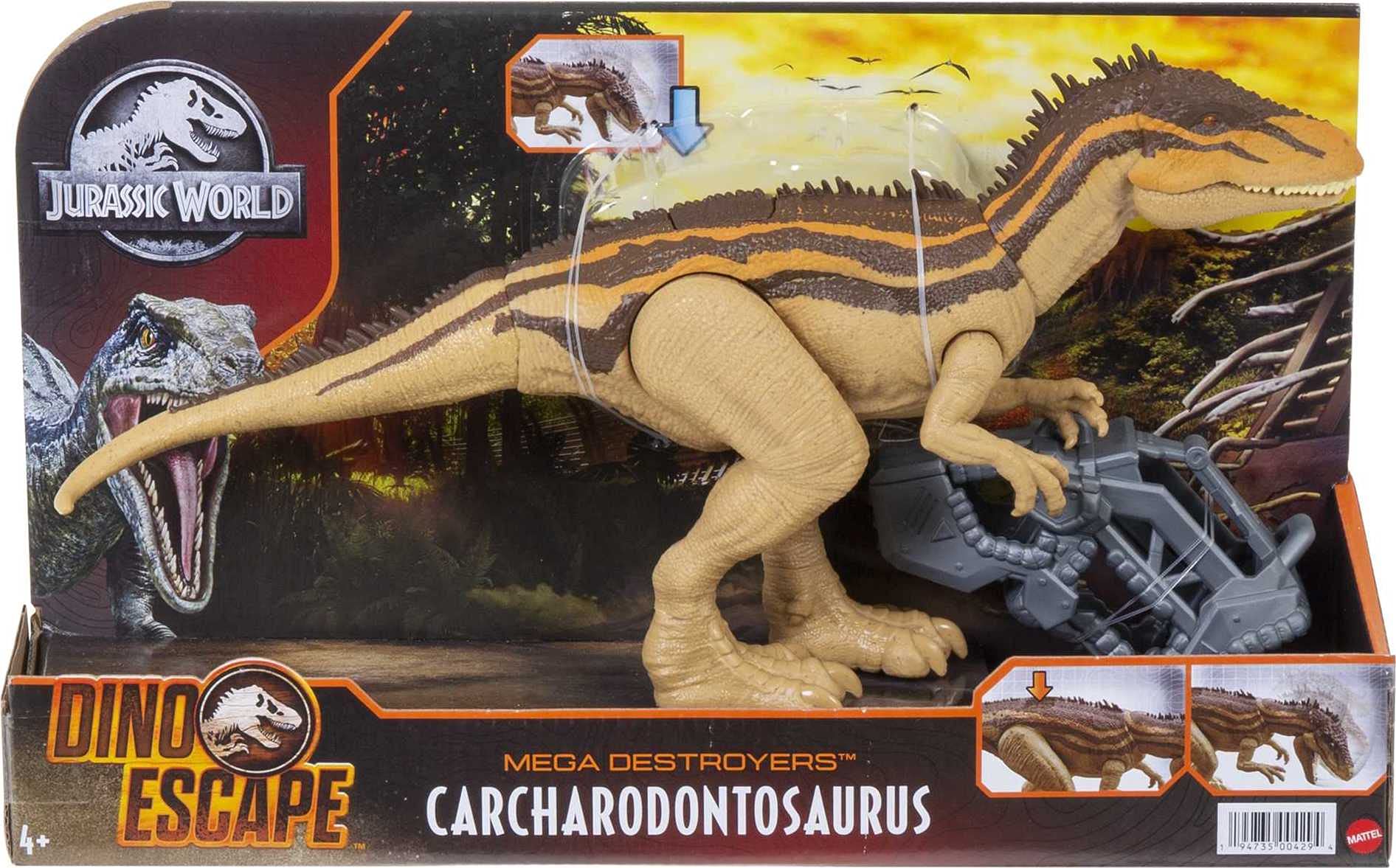 Mattel Jurassic World Mega Destroyers Carcharodontosaurus Posable Dinosaur Action Figure Toy w/ Restraints, Attack & Breakout Features $6.20 + Free Shipping w/ Prime or on $35+