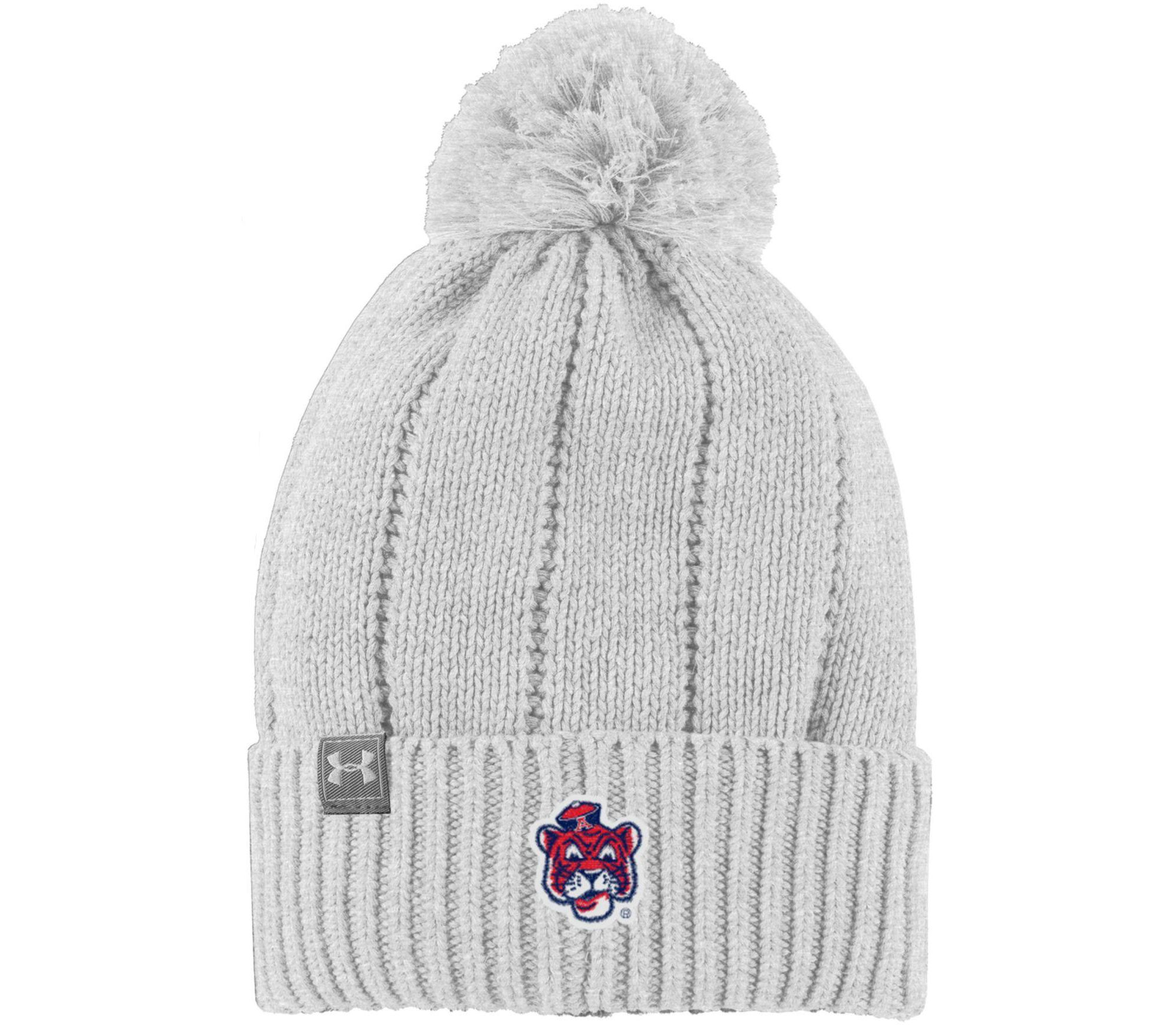 Under Armour Pom Knit Beanies: Women's Auburn Tigers (Silver Heather) $8.95, Men's (White) or Women's (Silver) Colorado State Rams $8.95 & More + Free Shipping on $49+