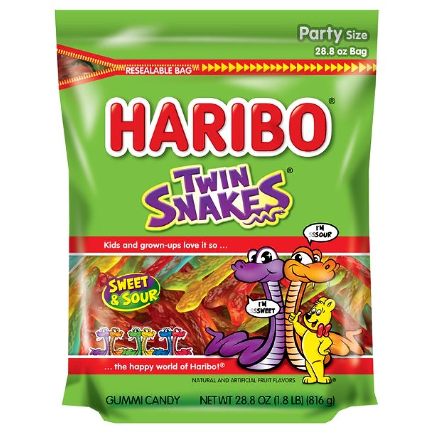 Haribo Twin Snakes Sweet & Sour Gummi Candy: 28.8-Oz. $4.62 w/ S&S, 8.3-Oz. $1.46 w/S&S + Free Shipping w/ Prime or on orders over $35