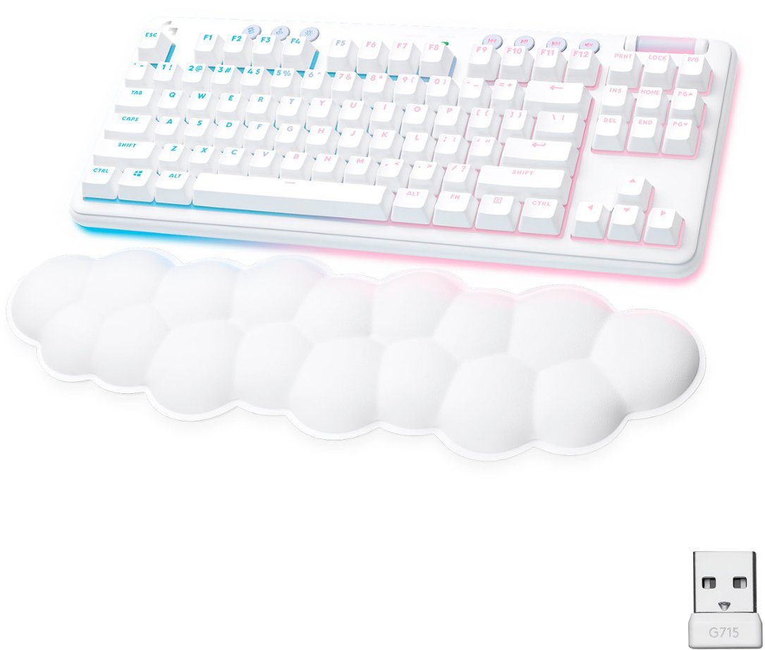 Logitech G715 Aurora Collection TKL Wireless Mechanical Gaming Keyboard w/ Palm Rest, PBT Keycaps, & USB-C to USB-A Cable (Clicky Switches, White Mist) $131.70 + Free Shipping