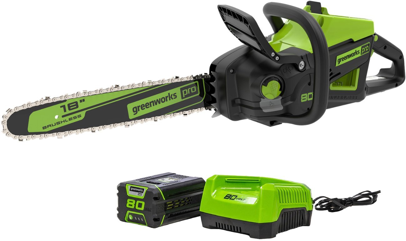 Greenworks 80V Cordless 18" Brushless Cordless Chainsaw w/ 4.0Ah Battery & Rapid Charger $250 + Free Shipping