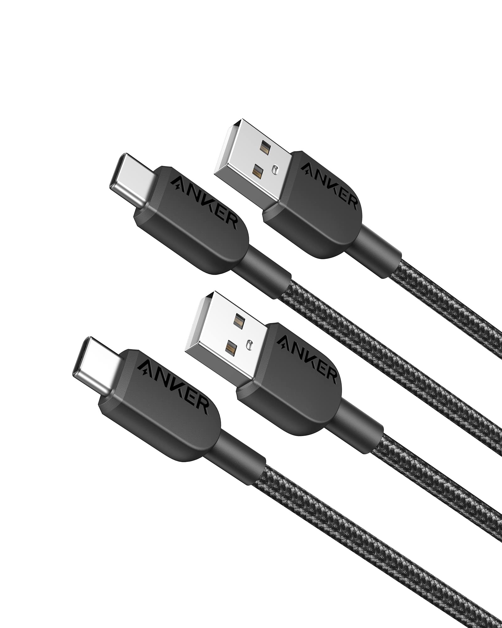 2-Pack Anker 310 USB-A to USB-C Braided Charging Cable (Black): 3' $6 ($3 each), 6' $7 ($3.50 each), 10' $10 ($5 each) + Free Shipping w/ Prime or on $35+