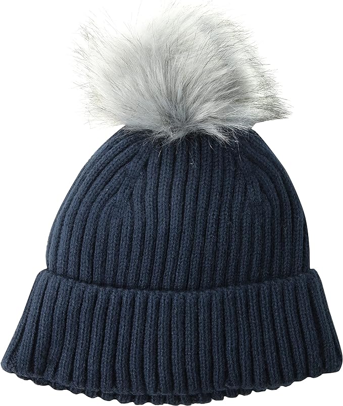 Amazon Essentials Women's Ribbed Beanie w/ Faux Fur Pom (Various Colors) $5.30 + Free Shipping w/ Prime or on $35+