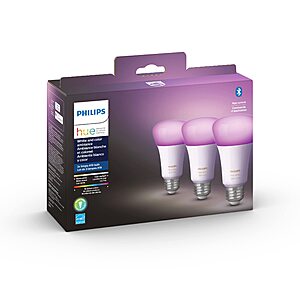 Philips - Hue 75W A19 Smart LED Starter Kit - White and Color Ambiance