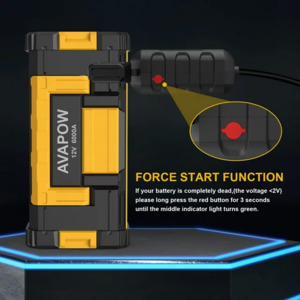 Avapow 6000A 12V 32000mAh Car Battery Portable Jump Starter w/ Dual USB  Quick Charge, DC Output, & Built-in LED Light $86 (Black or Yellow) + Free  Shipping
