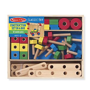48 Piece Melissa Doug Wooden Construction Building Set in a Box