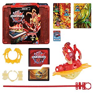 Bakugan Spinning Special Attack Mantid Action Figure Toy Set w/ Baku-Tin Arena/Storage, XL Rip Cord, & Accessories