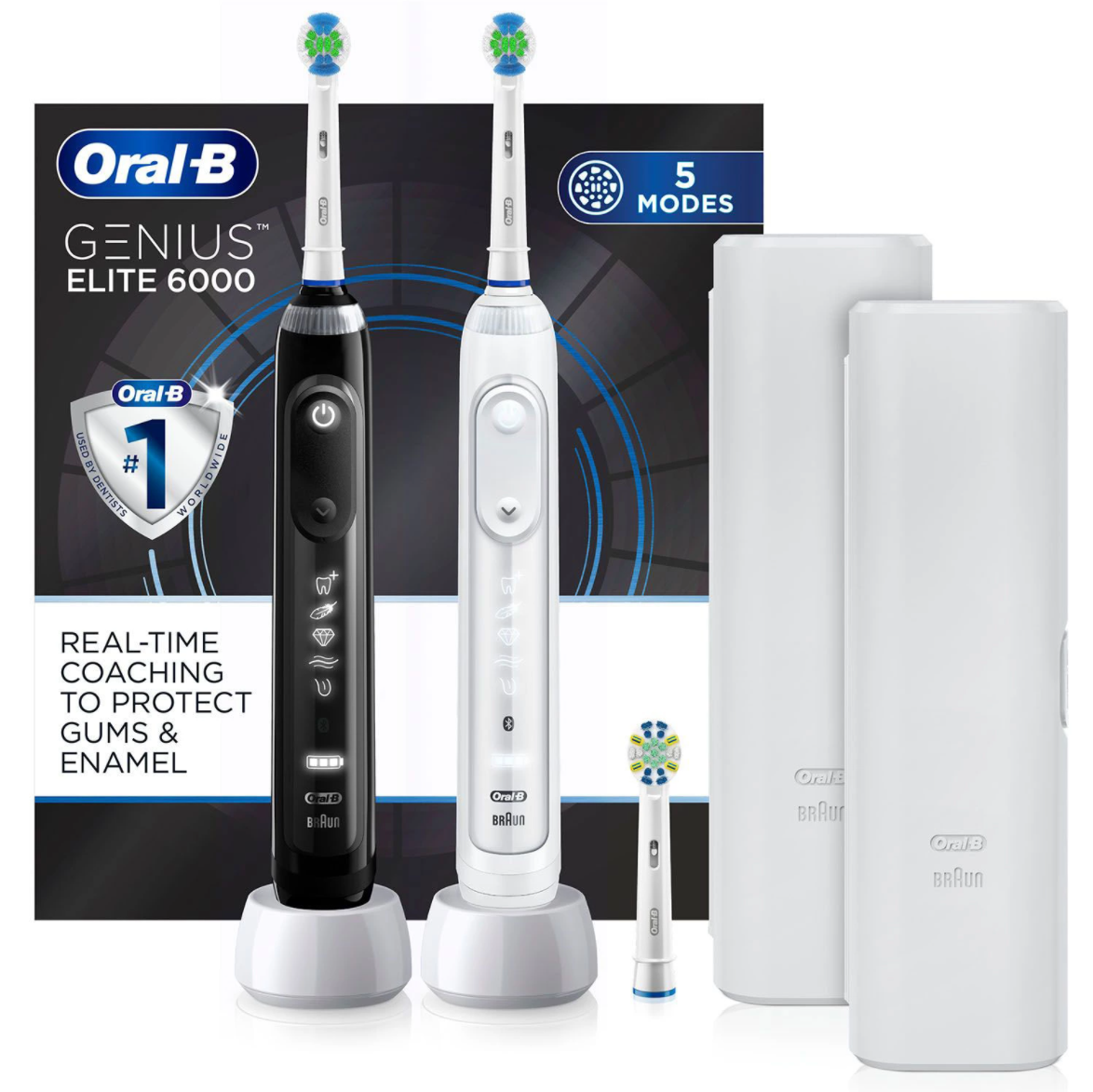 Oral-B Genius Elite 6000 Rechargeable Electric Toothbrush, White & Black, (2 pk.) $79.98 at Sam's Club