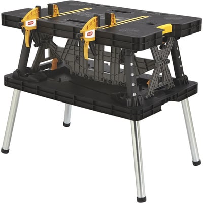 Keter Folding Work Table with Two Adjustable Clamps — 1000-Lb. Capacity, Model# 252638 $90
