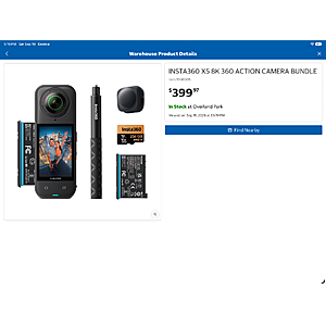 Insta 360 X5 bundle at Costco.  YMMV as they have been selling out as people have been finding them at their local warehouse $399.97