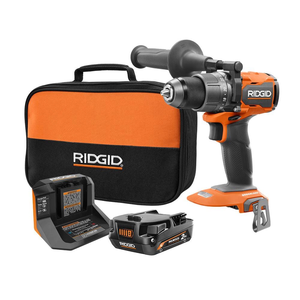Ridgid 18V Brushless Drill/Driver Kit with 2.0 Ah Battery and Charger +  Free Impact Driver $119