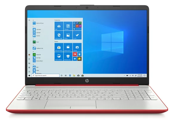 HP 15.6" Laptop, Intel Pentium Silver N5000, 4GB RAM, 128GB SSD, Windows 10 Home with Office , Scarlet Red, 15-dw0083wm - $272.00