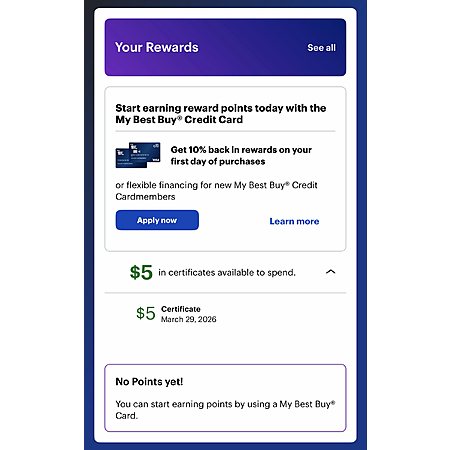 YMMV Best Buy $5 Certificate. Check app or email