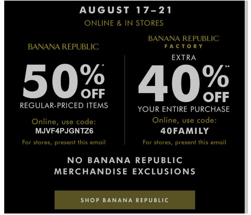 Banana Republic Shopping Guide