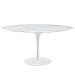 Lippa 60&quot; Artificial Marble Dining Table in White $781 + Free Shipping