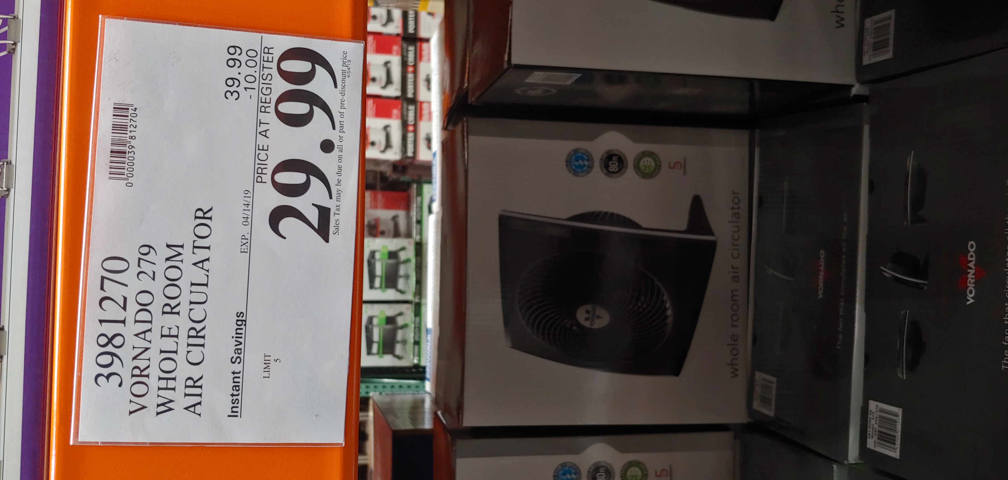 Vornado 279 Large Panel Air Circulator Fan 29 99 Costco