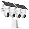 4-Cam ELYSOO 2K/4MP Home Security Solar Camera System w/ 64GB Local Storage
