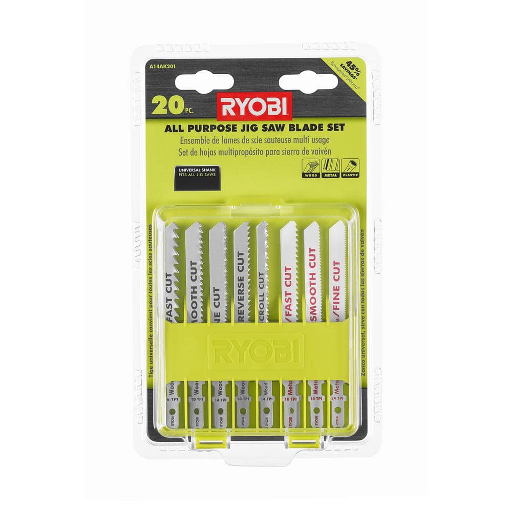 20-Piece Ryobi All Purpose Jig Saw Blade Set $10 & More w/ Free Shipping ~ Home Depot