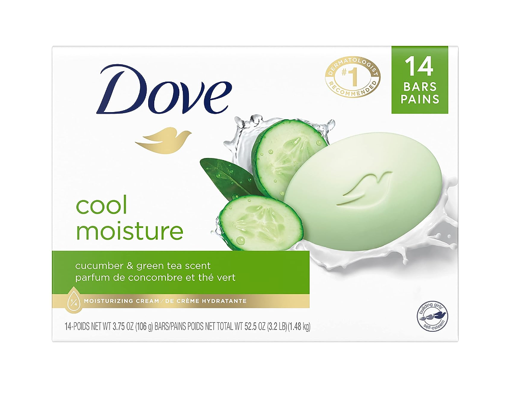 14 Ct 3 75 Oz Dove Cool Moisture Beauty Bar Cucumber And Green Tea Scent