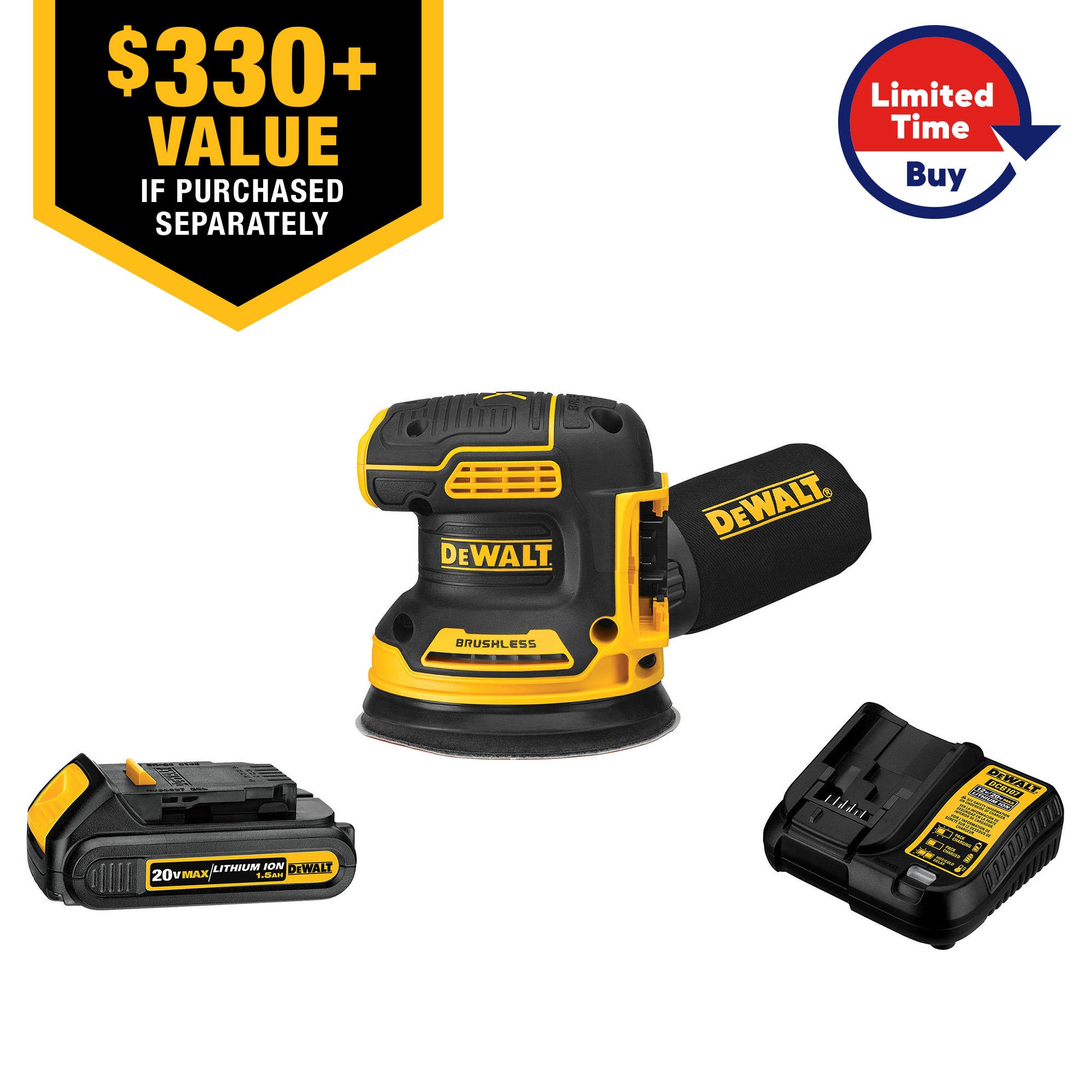 DeWALT 20V MAX XR 5" Brushless Random Orbital Sander w/ 1.7Ah Battery & Charger 79 w/ store