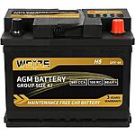Weize Platinum AGM BCI Group 47-12v 60ah H5 Size 47 Automotive Battery $108 &amp; More + Free Shipping