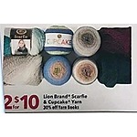 Joann Black Friday: Lion Brand Scarfie and Cupcake Yarn - 2 For $10