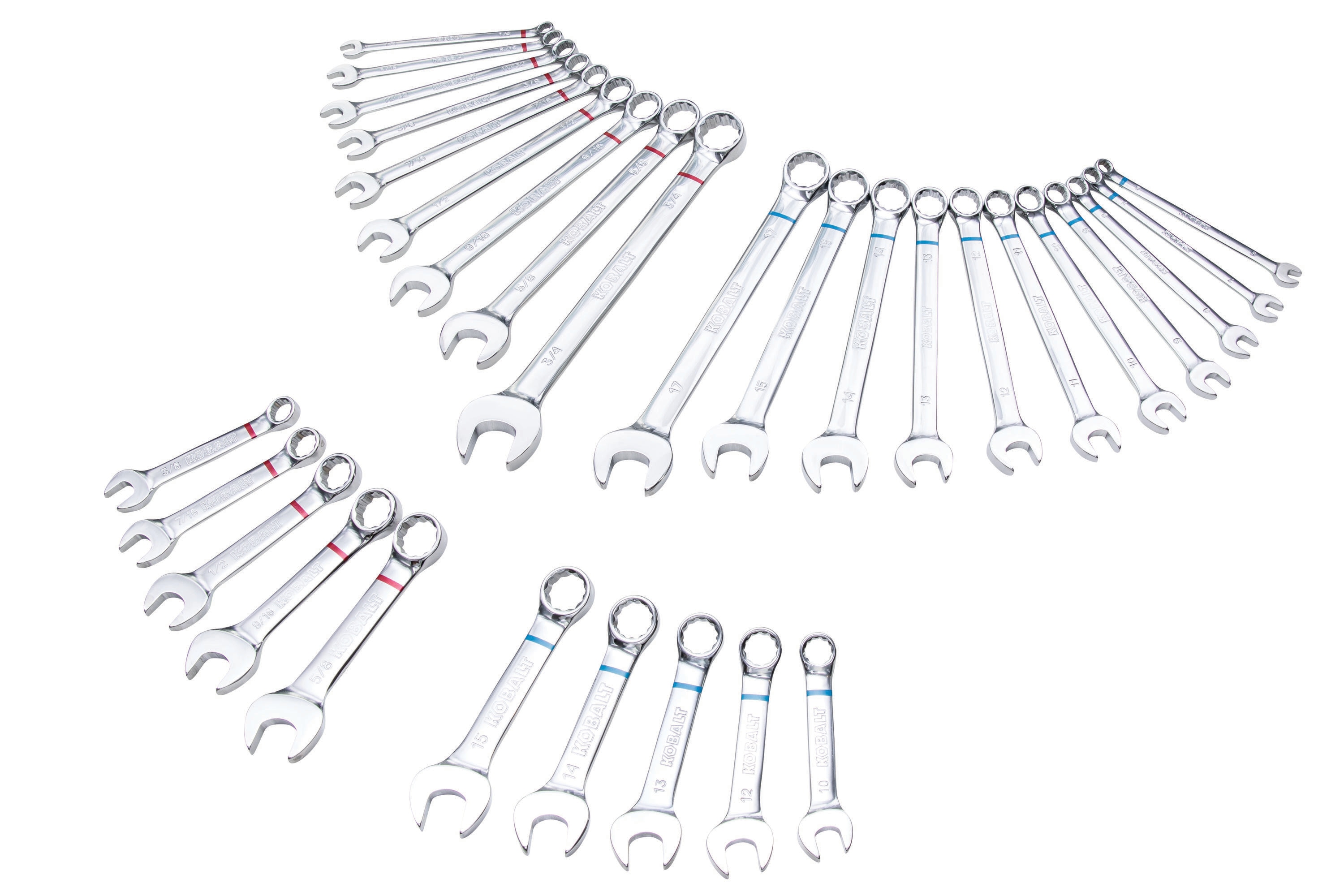 30-Piece Kobalt 12-Point Standard (SAE) and Metric Combination Wrench Set $15 + Free Store Pickup ~ Lowe's