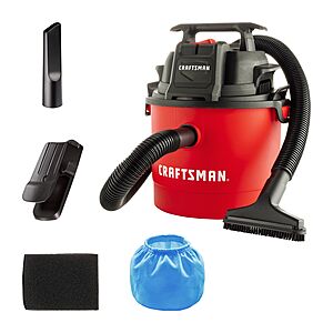 Select Stores: Craftsman 2.5-Gallon 2-HP Corded Wet/Dry Shop Vacuum w/ Accessories $25 w/ store pickup ~ Lowe's