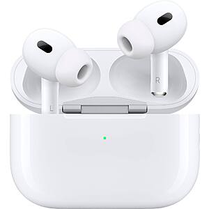 Apple - AirPods Pro 2, Wireless Active Noise Cancelling Earbuds with Hearing Aid Feature - White $169.99