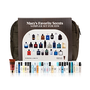 26-Piece Men's Fragrance Cologne Sampler Set $24  w/ store pickup ~ Macy's