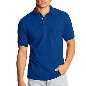2-Count Hanes Men's Short-Sleeve Jersey Pocket Polo Shirts (Various Colors) $7.50 