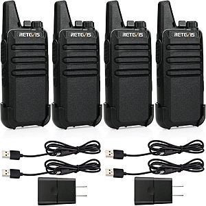 Prime Members: 4-Count Retevis Two Way Radio Long Range Walkie Talkies $26 + Free Shipping
