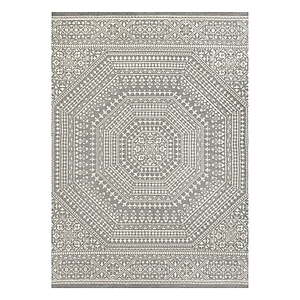 5' x 7' Mainstays Woven Outdoor Rug (Gray Medallion) $26.85