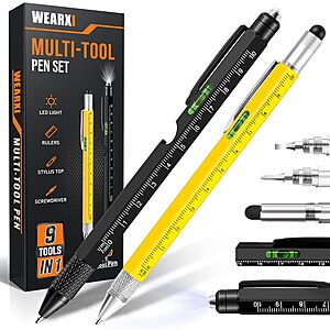 2-Pack WEARXI 9-in-1 Multitool Pen (Various) $5.99 + Free Shipping w/ Prime or on $35+
