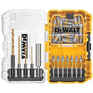 Select Stores: 40-Pc DeWALT Driving & Drill Bit Set w/ Right Angle Adapter & Case  + Free S&H