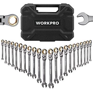 22-Pc WORKPRO SAE / Metric 72-Teeth Flex-Head Ratcheting Wrench Set $59.50 + Free S&H
