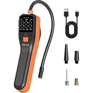 BEVA 150PSI Portable Air Compressor w/ Digital Pressure Gauge & LED Light
