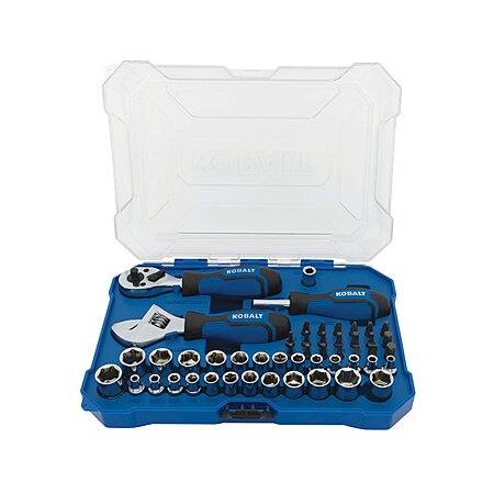 Select Lowe's Stores: 50-Piece Kobalt Stubby Standard & Metric Chrome Mechanics Tool Set w/ Hard Case $20 w/ store pickup