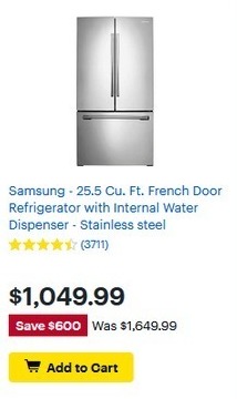 Best Buy Black Friday Samsung 25 5 Cu Ft French Door