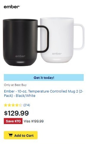Best Buy Black Friday Ember 10 Oz Temperature Controlled Mug 2 2 Pack For 129 99 Slickdeals Net