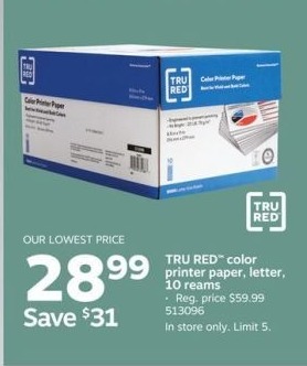 Staples Black Friday Tru Red 8 5 X 11 Color Printer Paper 10