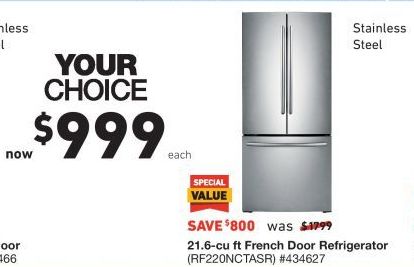 Lowe S Black Friday Samsung 221 21 6 Cu Ft French Door