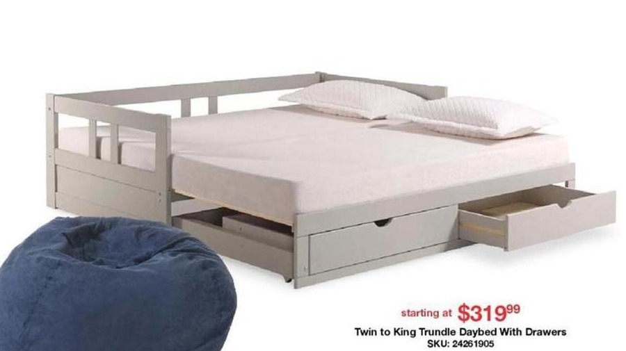 Overstock Black Friday Melody Twin To King Trundle Daybed W