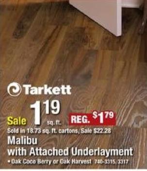 Menards Black Friday Tarkett Malibu Laminate Flooring W Attached Underlay For 1 19 Slickdeals Net