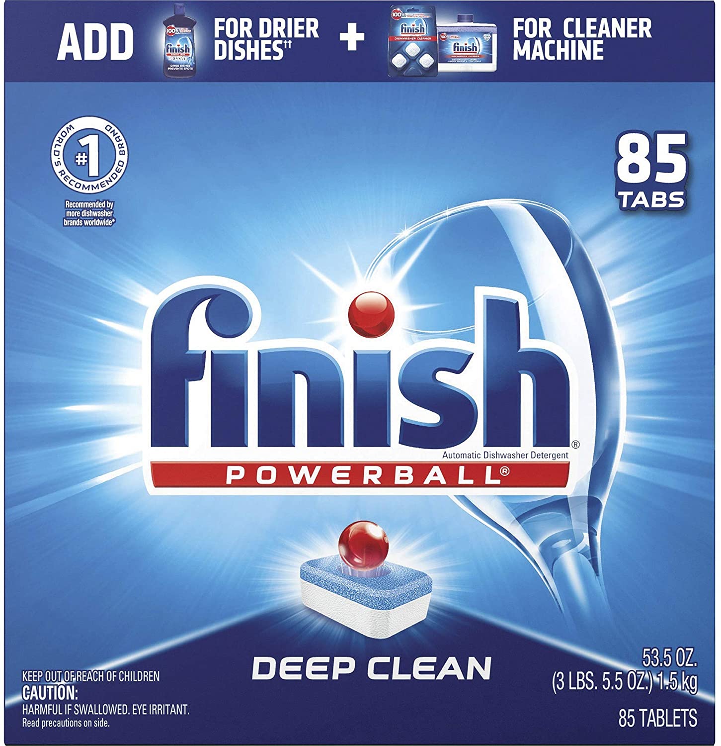 Finish All in 1 - 85 Count Dishwasher Detergent Powerball Dishwashing Tablets - $7.88 AC & S&S ($6.74 @ 5 S&S Orders) - Amazon