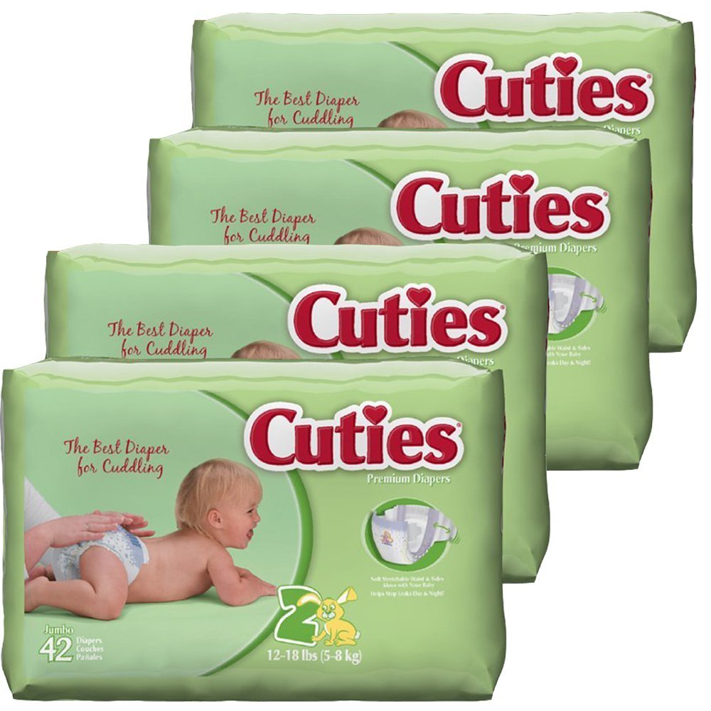 PRIME MEMBERS 168 Count Cuties Baby Diapers Size 2 (4 Pack of 42 Count