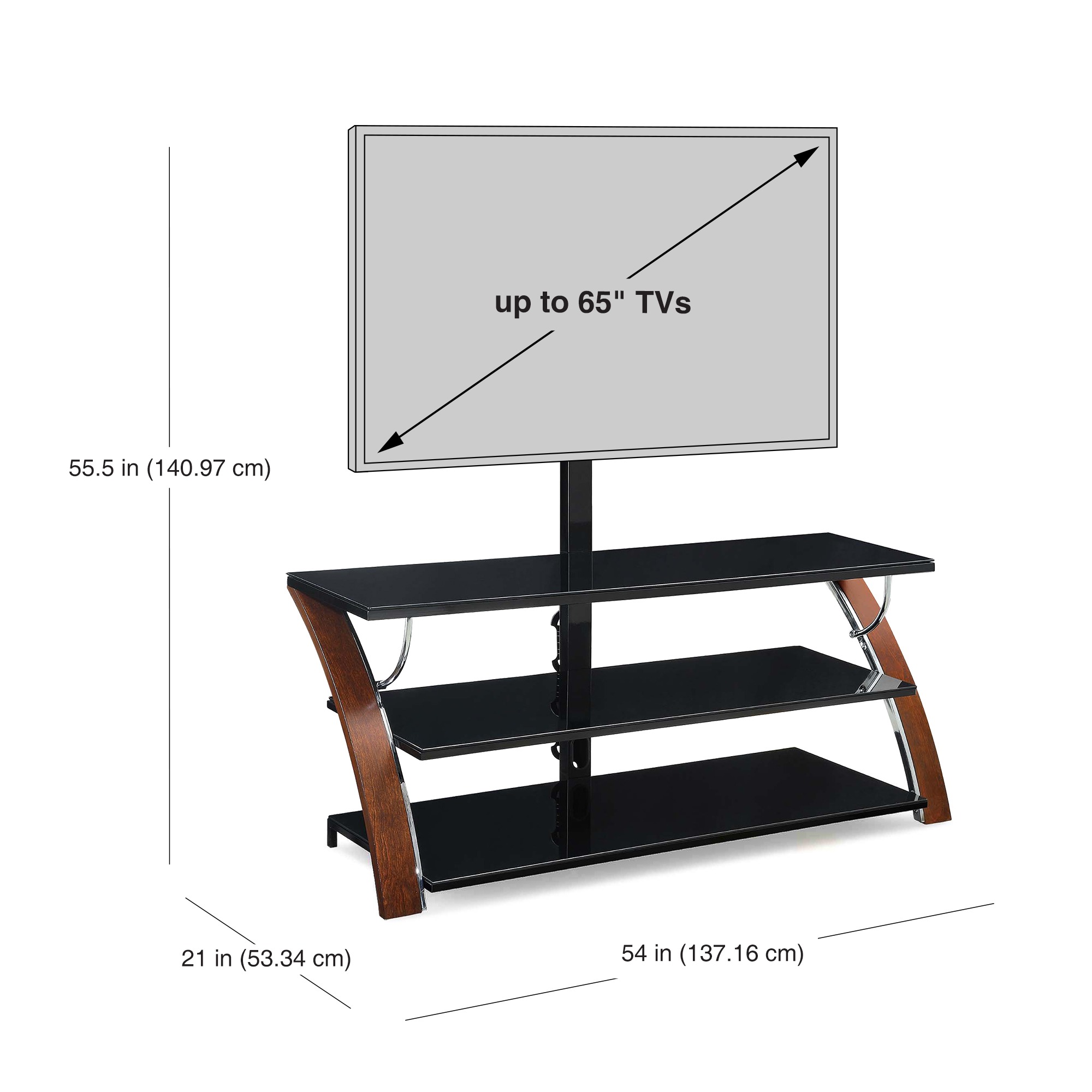 Whalen Payton 3-in-1 Flat Panel TV Stand for TVs up to 65" from Walmart @ $114